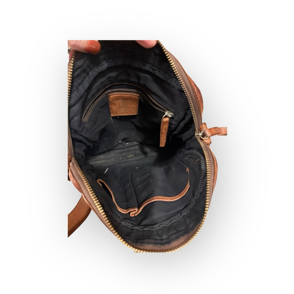 Harbour 2nd Genuine Leather Crossbody Bag Cognac Brown Messenger Satchel​ - Picture 7 of 9